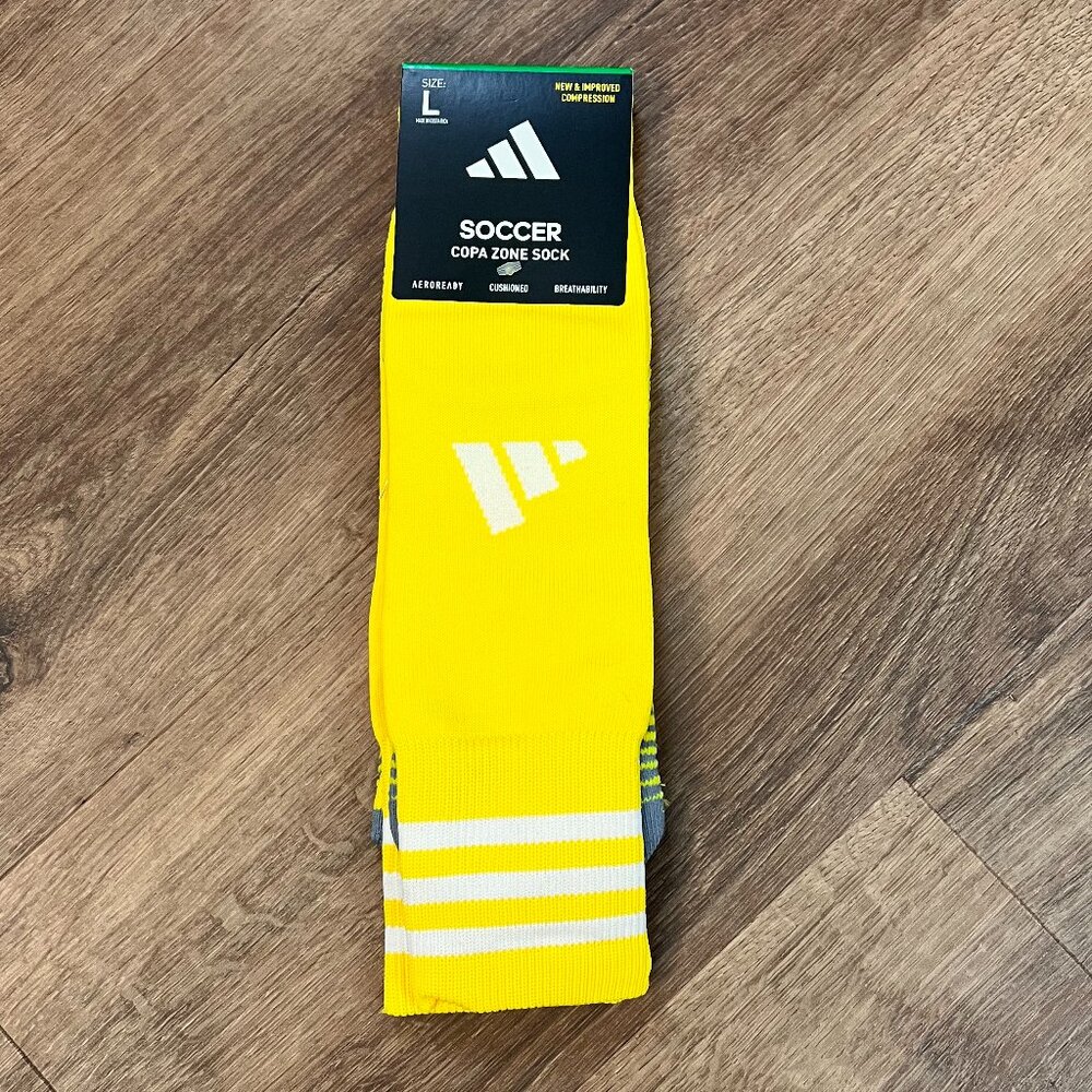 Adidas Copa Zone Cushion Yellow Soccer Socks Sz L